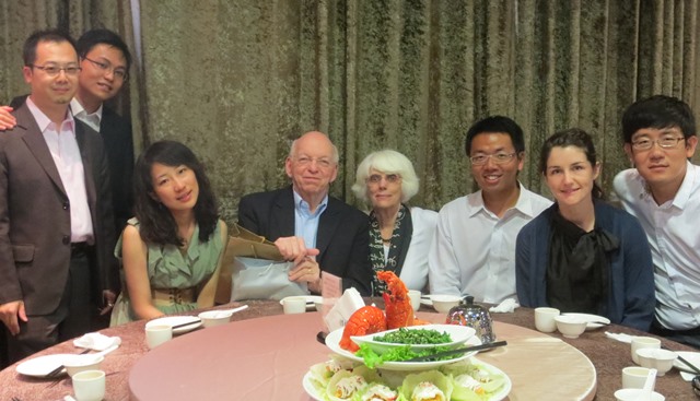 Professor William Fox and wife with alumni in Taiwan.