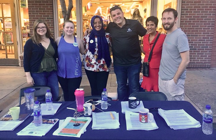 A group photo at the Immigrants' Rights table during Lion Bash 2018