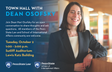 Flyer for the Town Hall event with Dean Osofsky