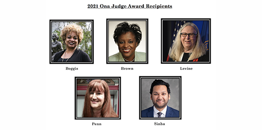 2021 Ona Judge Award winners