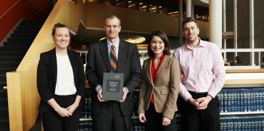 Professor French with the students who assisted him with his book