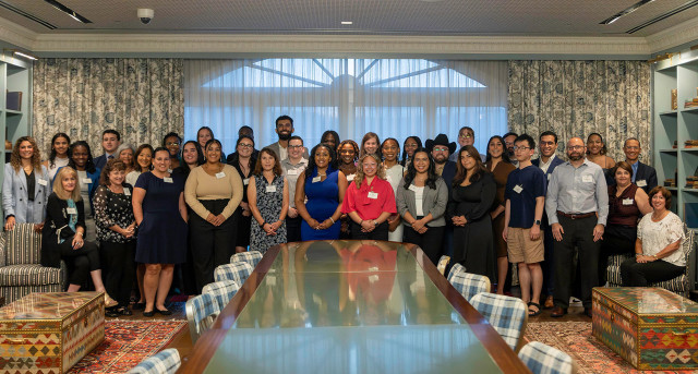 Group photo of 2023 Minority Mentor Program reception attendees 